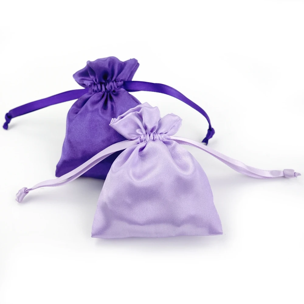 

Customized logo high quality colorde gift jewelry mini silk satin hair bag, Black,white or your like