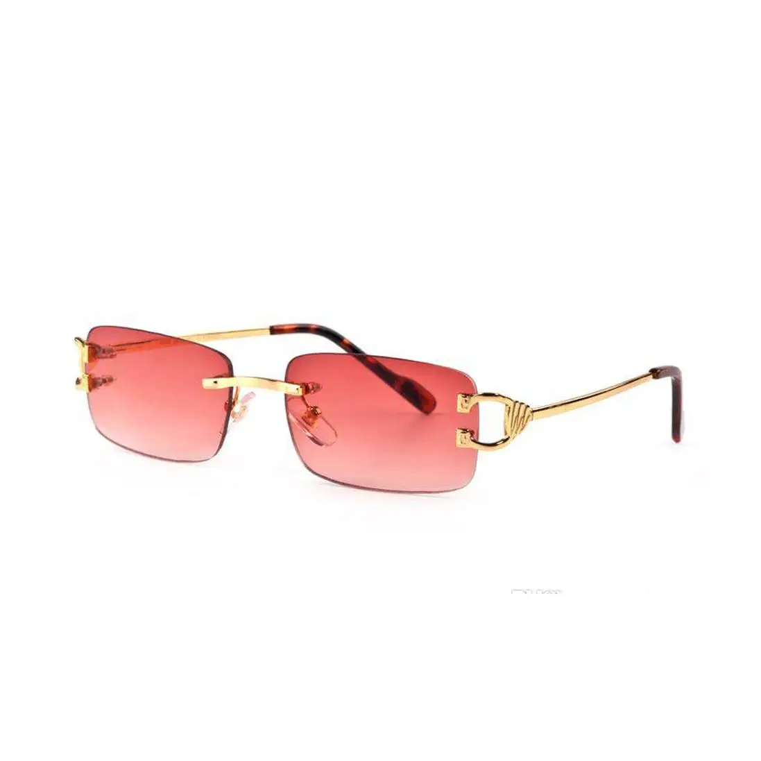 

Red Fashion Sport Sunglasses For Men 2020 Unisex Buffalo Horn Glasses Men Women Rimless Sun Glasses Silver Gold Metal Frame Eyew