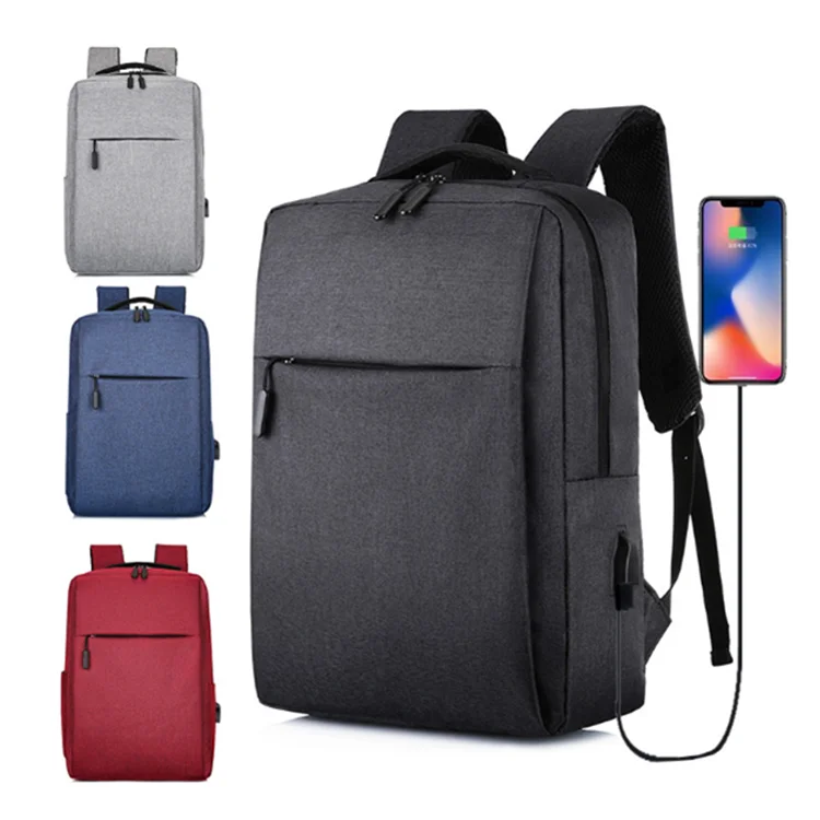 

Wholesale Custom Logo 15.6 Inch Outdoor Women Men School Business Travel Laptop Backpack Bag with USB Charging Port, Black, gray, wine red, blue