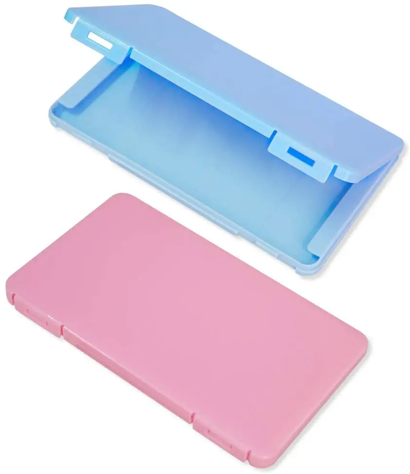 

Disposable Face Mask Plastic containers Storage Case Portable Mask Storage Box with Custom logo, Pink blue green white