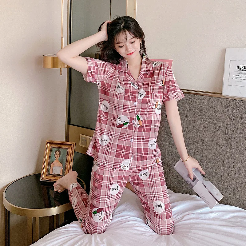 

Baju Tidur Piyama PJS Pijama Para Mujer Pillama Algodon Con Seda Ropa Para Dormir De Dama Women Sleepwear Pajama Cute Sleep Wear