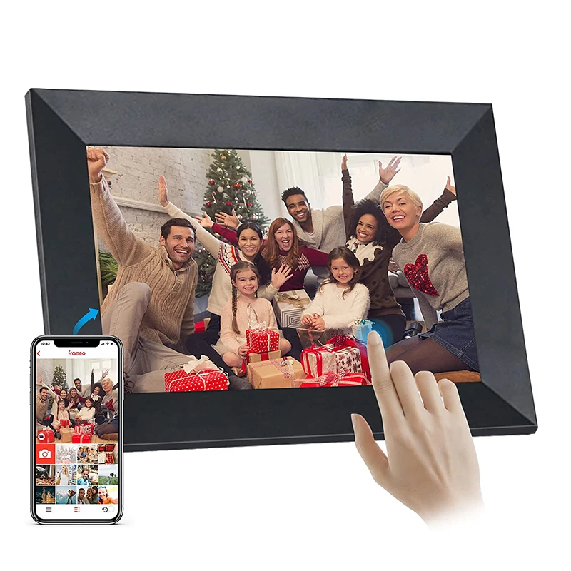 

16GB Storage Auto-rotate WIFI Digital Photo Frame 10.1 inch IPS FRAMEO with LCD Touch Screen