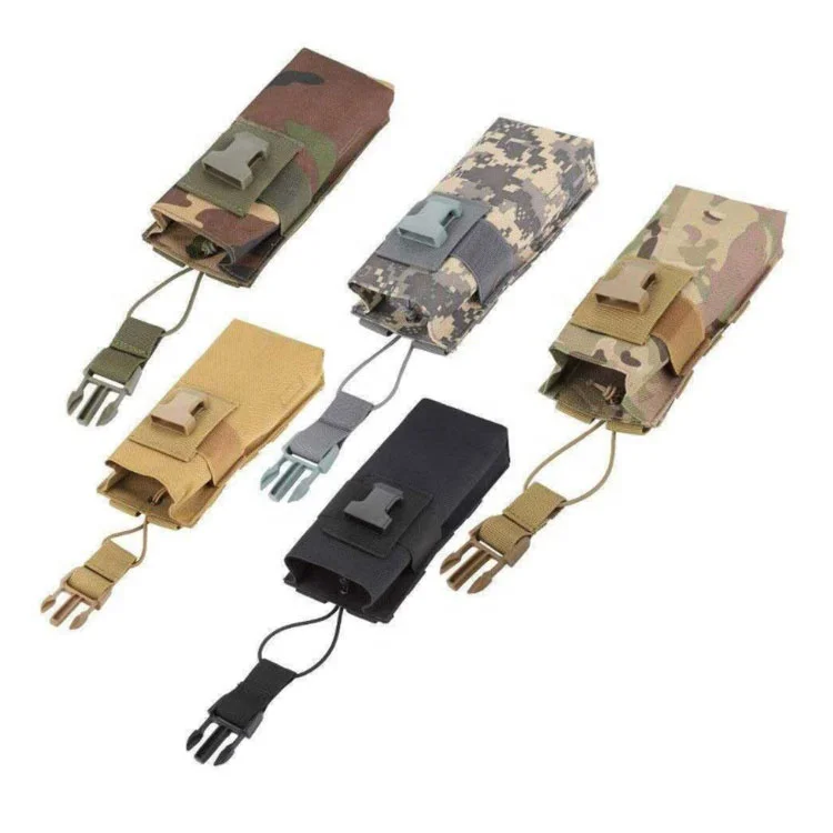 

Military Flashlight Belt Holster Utility Hunting Army Small Tactical Pistol Molle Single Magazine Pouch, Black, tan, green, camouflage