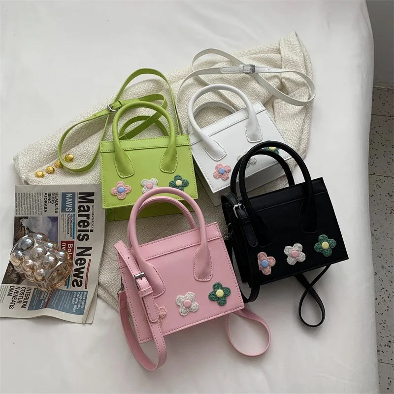 

2022 Summer Fashion Cute Flowers Tote Bags Women Handbags Ladies Leather Handbag