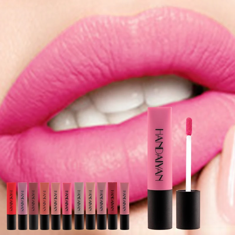 

HANDAIYAN Velvet Matte Air Lip Glaze Girls Lipgloss Wholesale Korean Cosmetics Lip Color Stain