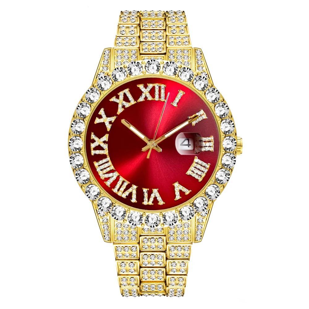 

Men Luxury Brand Full Diamond Iced Out CZ Quartz Watch