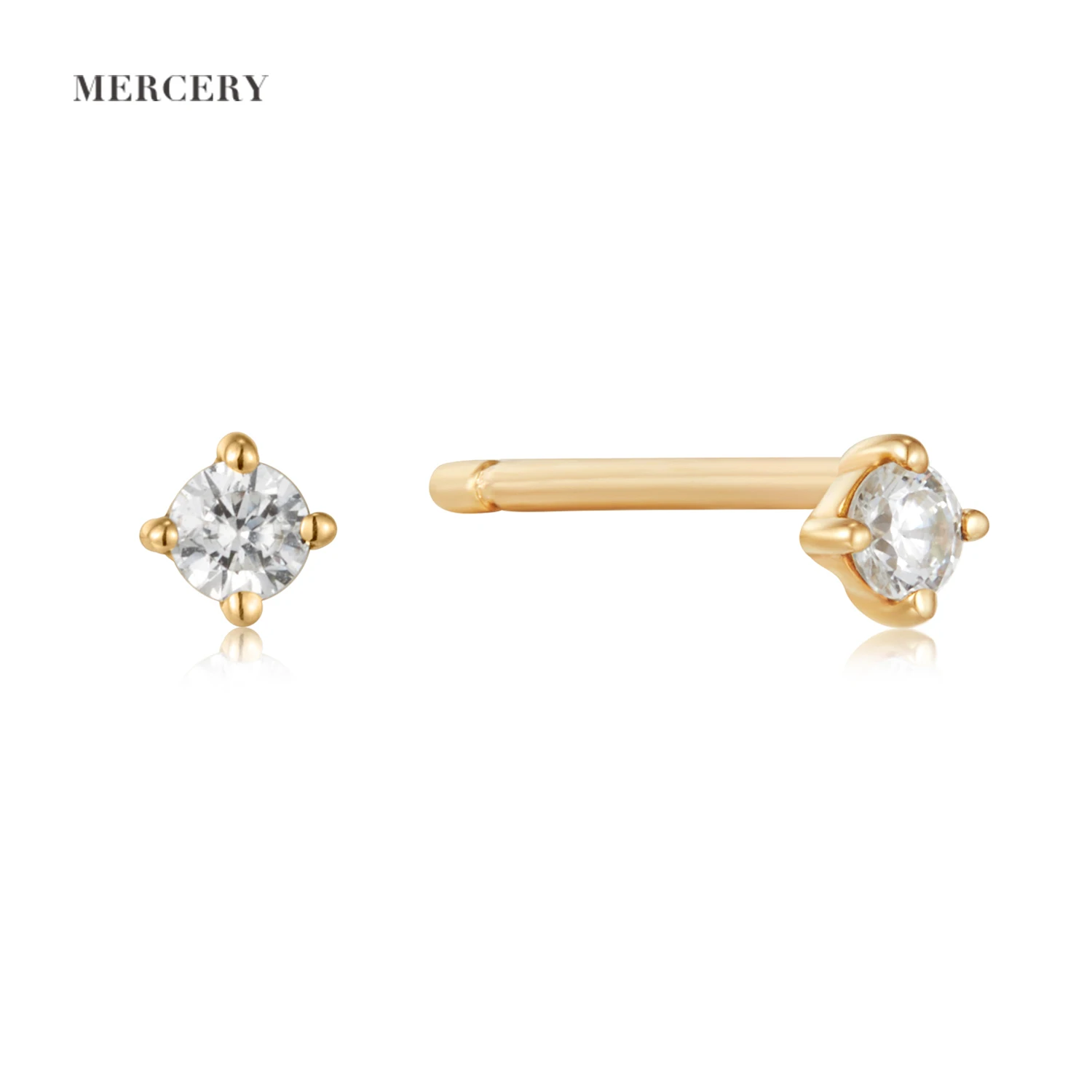 

Arete Single Diamond Earrings 14K Solid Gold Earrings Fashion Luxury Earring Women's Fashion Jewelry