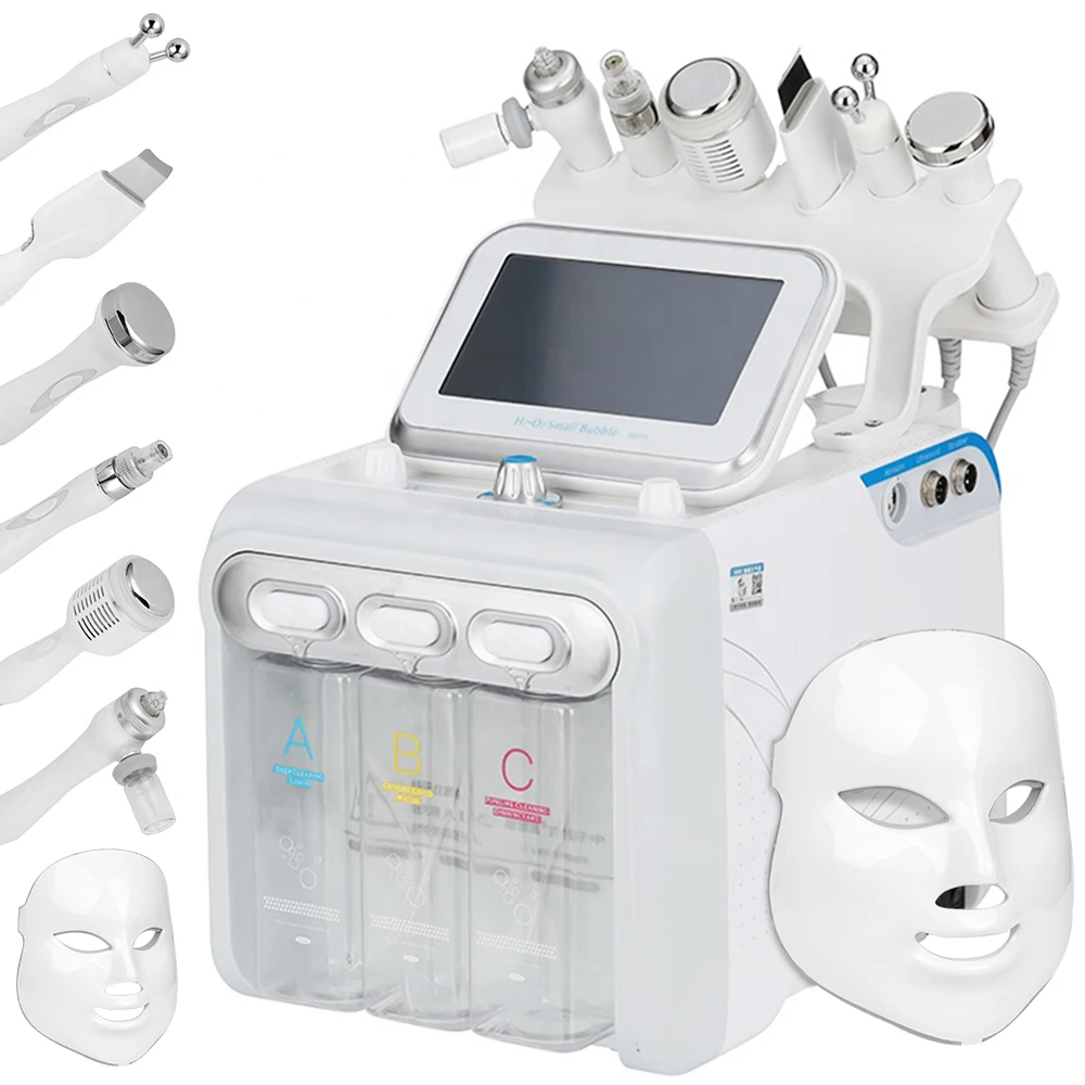 

2021 Hot 7 in 1 Multi-Functional Hydrogen Oxygen Big Bubble Beauty Salon Equipment For Sale, White