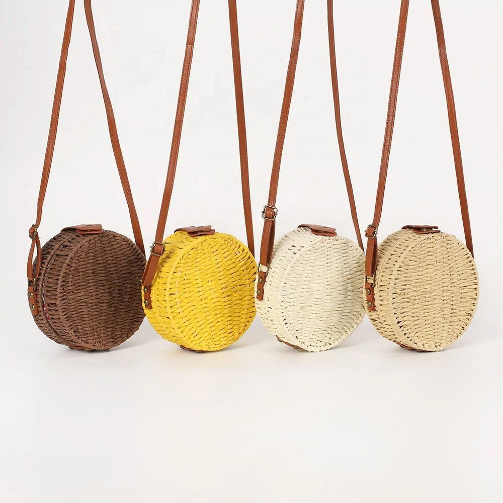 

Straw Bag Round Shape with Shoulder Belt