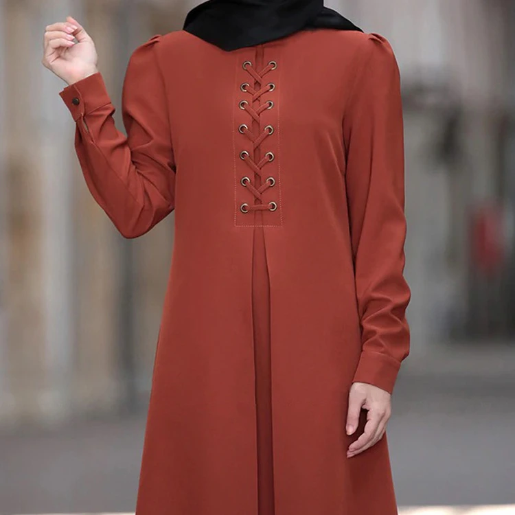 

High Quality Solid Color Muslim Dress Suit New Dress Two-piece Party Dress, As pic