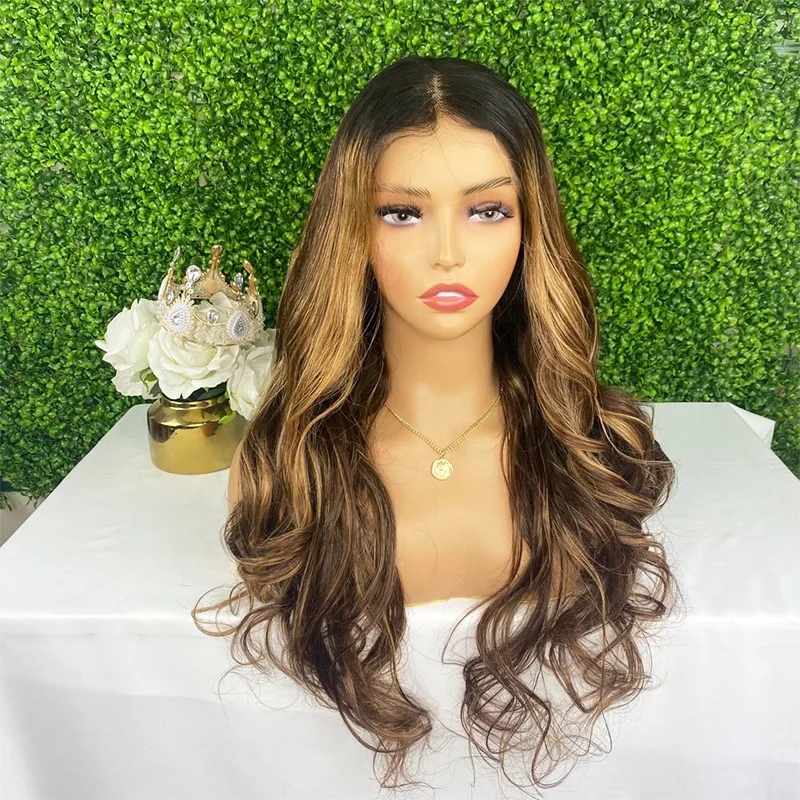 

Body Wave Ombre 13x6 Human Hair HD Lace Front Wigs 150%Density Swiss Lace Front Wig With Baby Hair Highlighted Peruvian Lace Wig