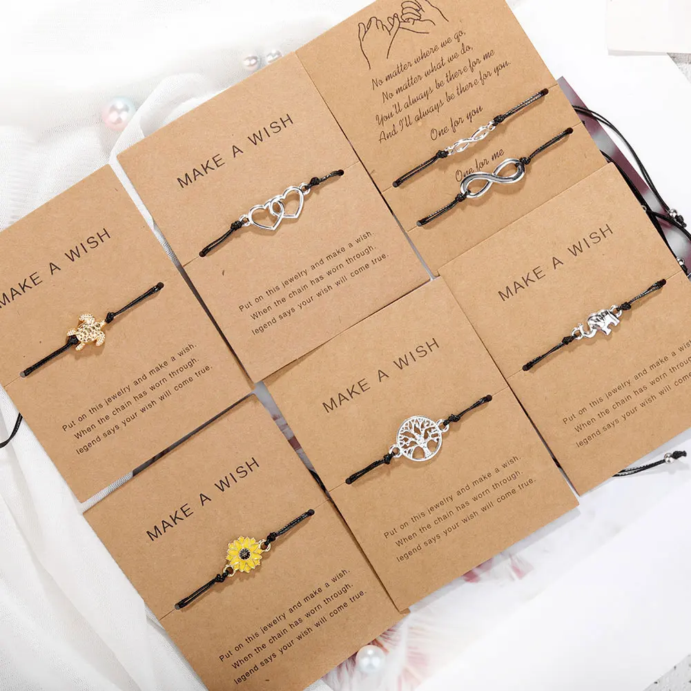 

2021 New Fashion handmade woven wax rope bracelet evil blue eyes heart charm rope bracelets for women men gift
