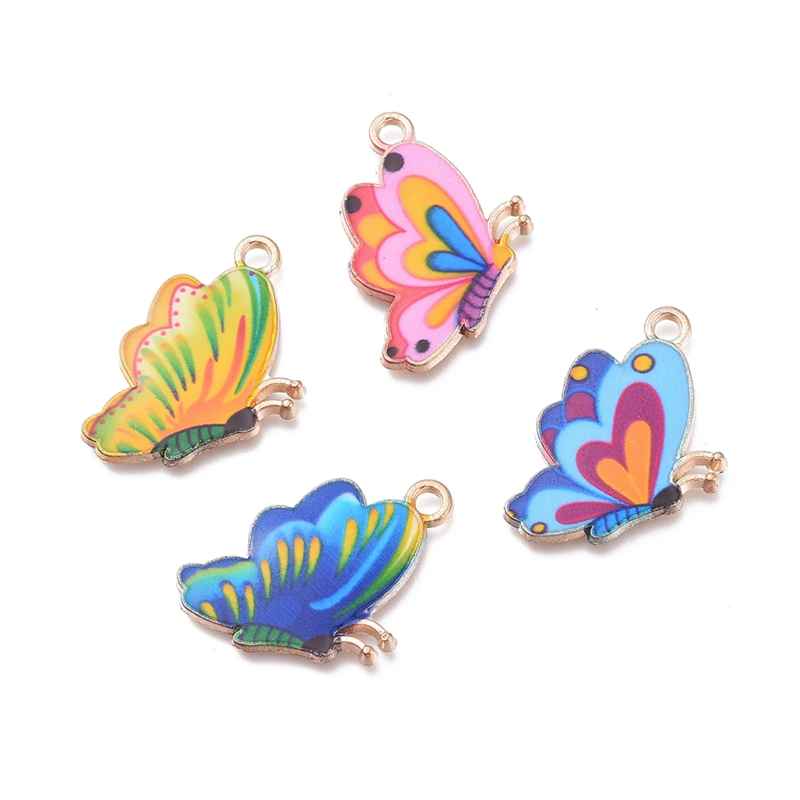 

PandaHall Butterfly Light Gold Alloy Enamel Pendants