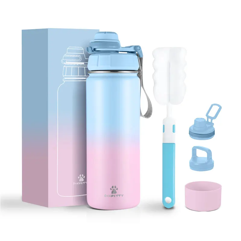 

NEW 32oz 40oz Double Wall Vacuum Insulated Sport Stainless Steel Water Bottle With straw Handle Lid Wide SPORT