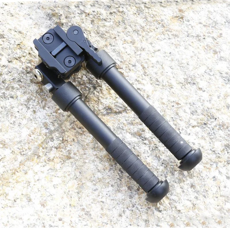 

outdoor 360 degree rotation V8 metal tactical tripod retractable bipod sight bracket tripod, Matt black, gold