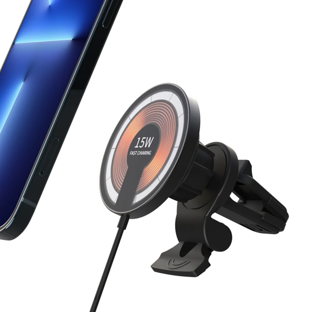 

Magnetic 15w Qi Wireless Charger Wireless Charging Phone Holder For Iphone