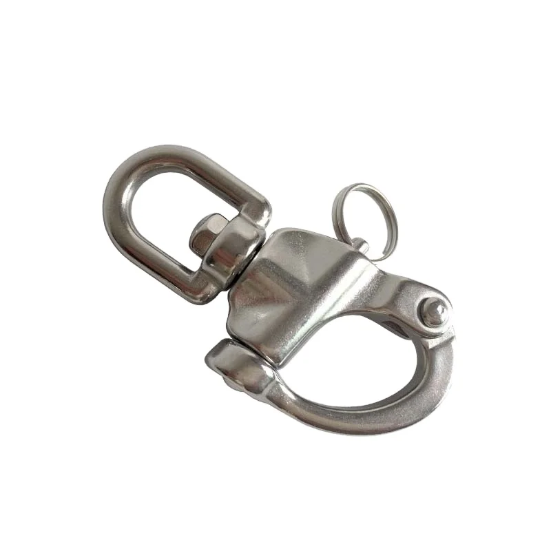 

Stainless steel rotating spring shackle safety hook 124mm rotating ring lock ship outdoor climbing