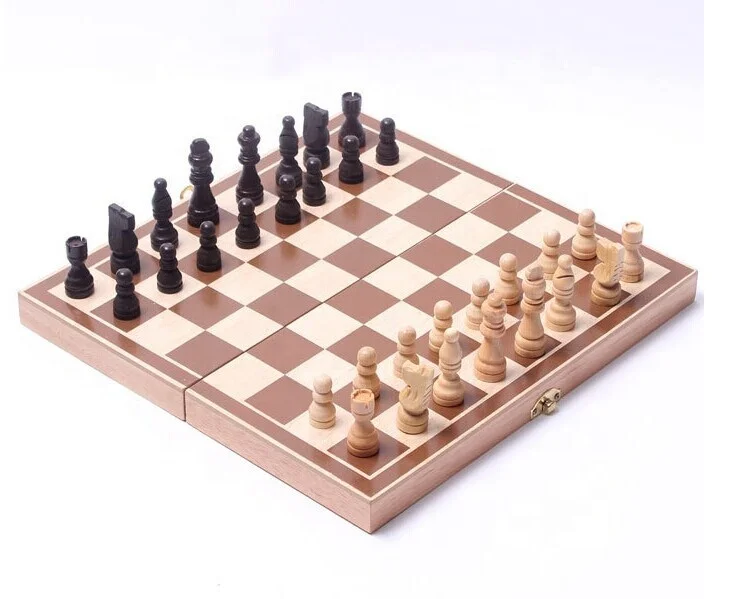 

Luxury Big Chinese Wooden Pegged Foldable Chess Set Box Board Game Chessboard Wood Pieces Figure, Picture shown or customized