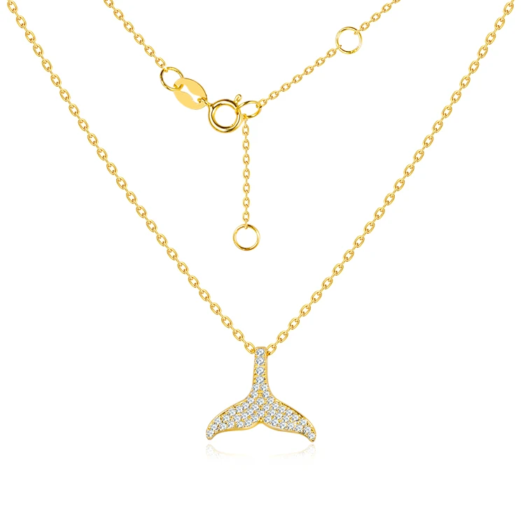 

Trendy seamaid fish tail pendant gold plated necklace women mermaid tail necklace