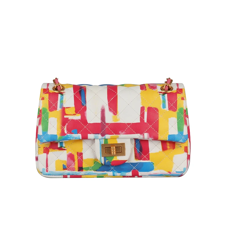 

New designer fashion graffiti handbag color graffiti bags mini handbags women wholesale handbags famous brands from china MOQ2, Colors