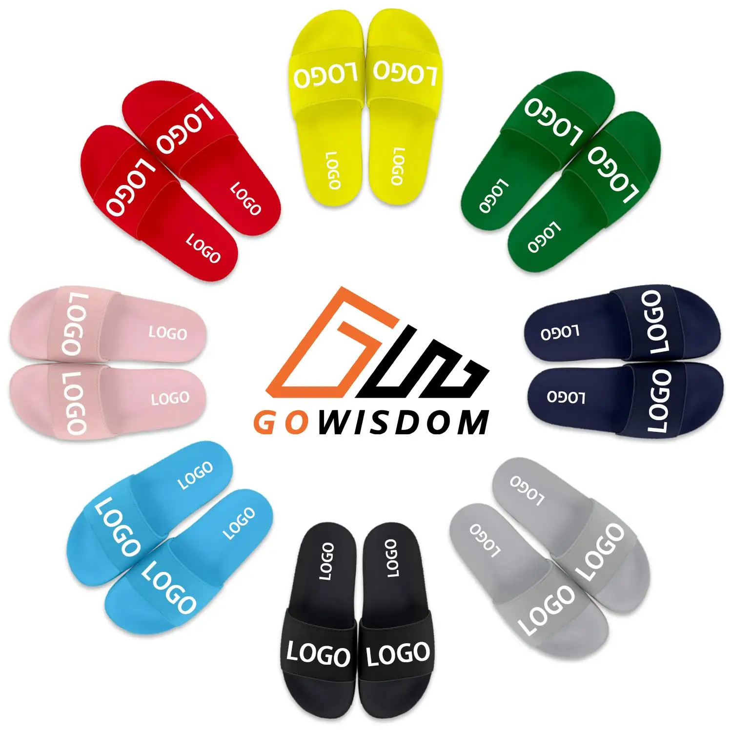 

Gowisdom slides Shoe Flat Teen Pu Rubber Slippers Men Sandals,Men Slippers Summer Mans Sandal Shoes,Bath Slippers Men'S Sandal, Whte black red