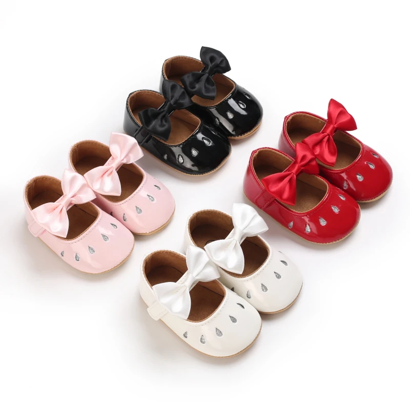 

0-1 year old baby girl bowknot soft rubber sole toddler shoes