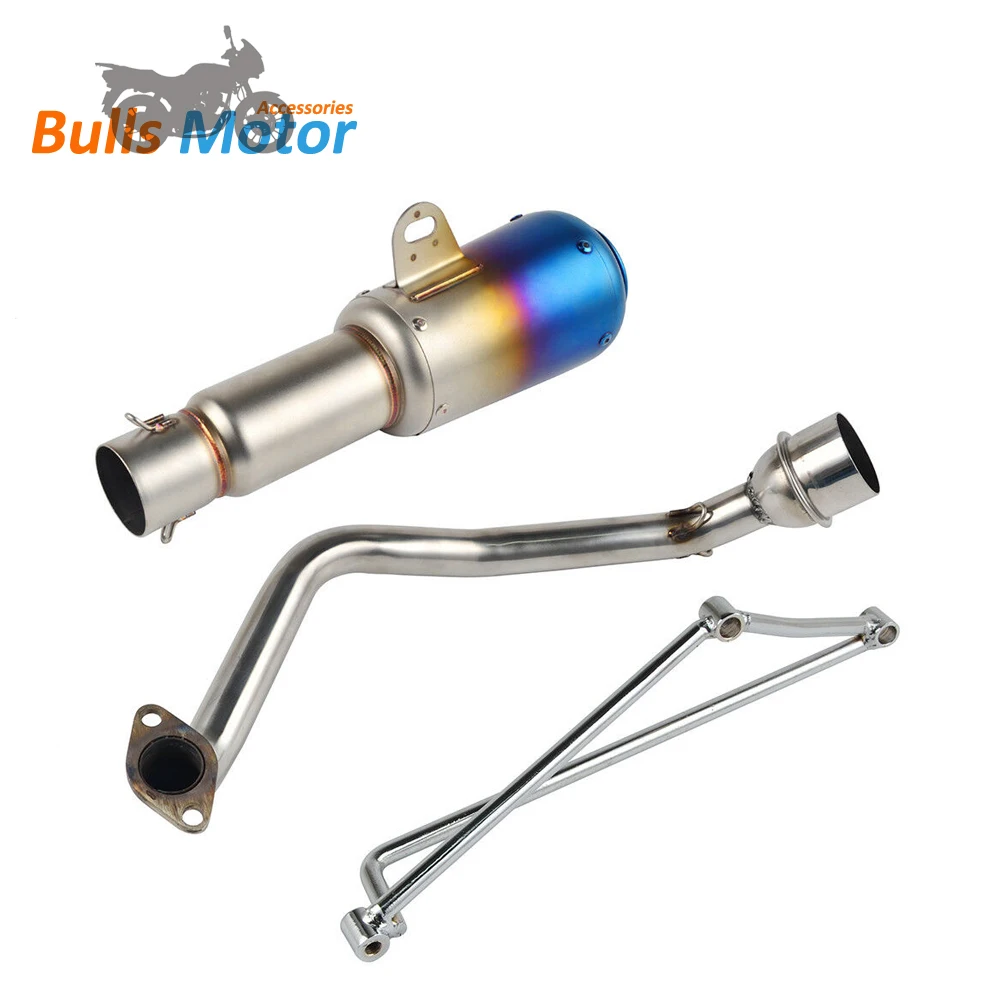 Stainless Steel Scooter Exhaust Pipe Muffler Header With Mounting Bracket Set For Gy6 125cc
