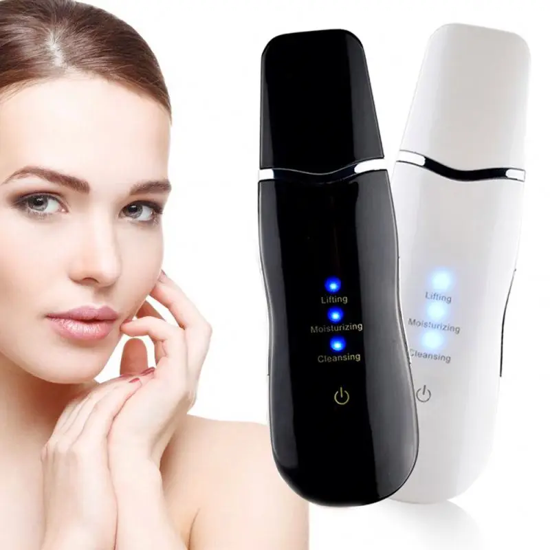 

Skin Care Massager peeling ultrasonic Facial ultrasonic skin scrubber, White+black