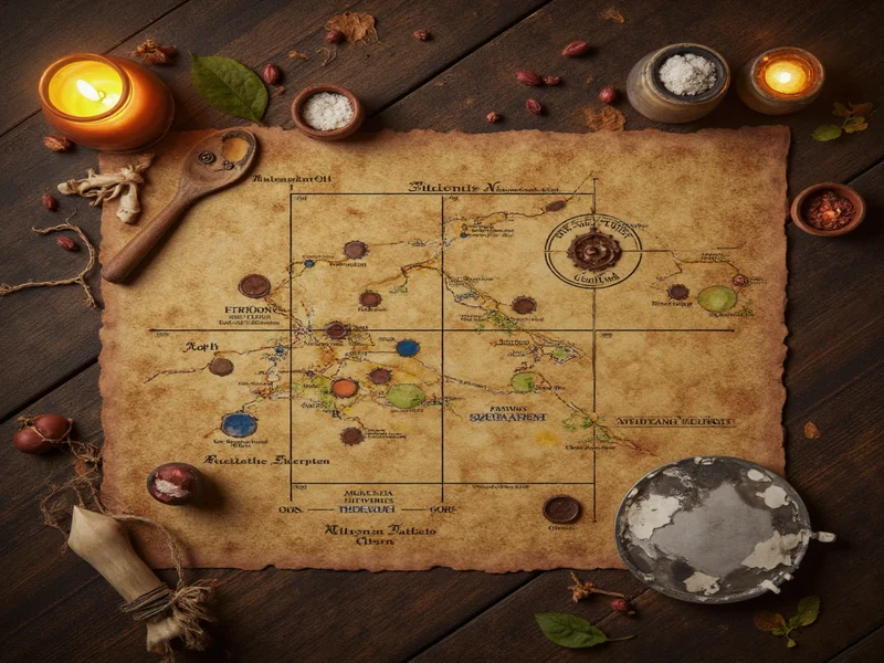 Potion Craft oil map visual reference guide