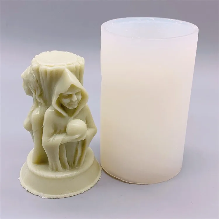 

Y2956 Diy epoxy resin mold three graces silicone candle molds, White