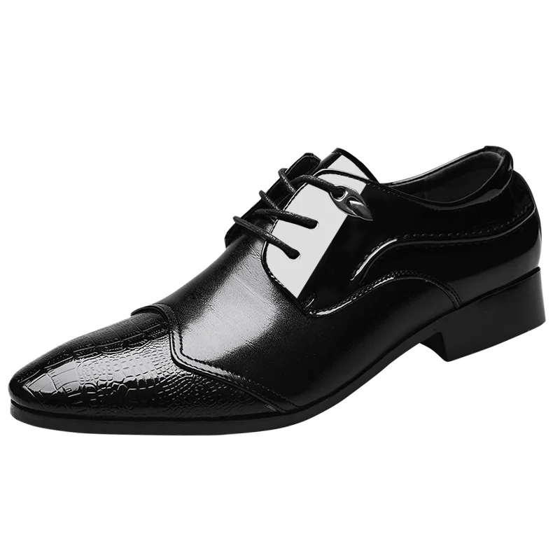 

Oem Custom Logo Young fashion cusp patent leather business dress shoes for men, Black,brown