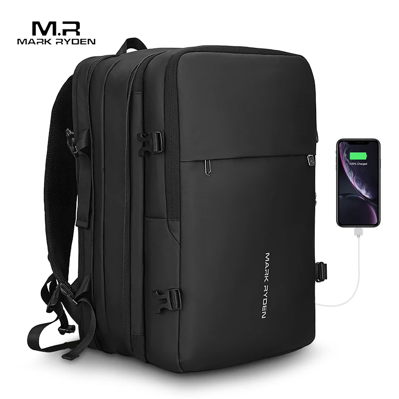 

2021 Mark Ryden New Trendy Men Waterproof USB Charging Anti Theft Sports laptop Backpack Bag, Black