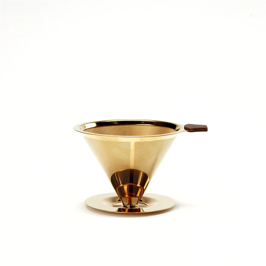 

High Quality Large Reusable Coffee Filter Cold Brew Bags Japan Drip Bag Coffee Filter, Stainless steel color and golden