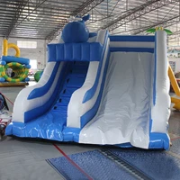 

Outdoor dolphin inflatable water slide with pool for kids Giant Commercial Inflatable Water park ocean theme amusement equipment