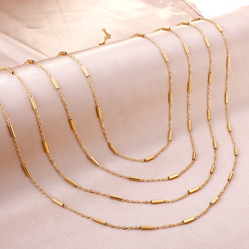 0.4*45-55cm Stainless Steel Pipe Chain Necklace Women Necklace Accessories Chains gold Chain Making Machine Jewelry