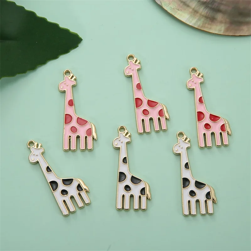 

dripping oil giraffe alloy pendant High quality zinc alloy enamel charms for DIY jewelry making for woman gifts, Mixed color