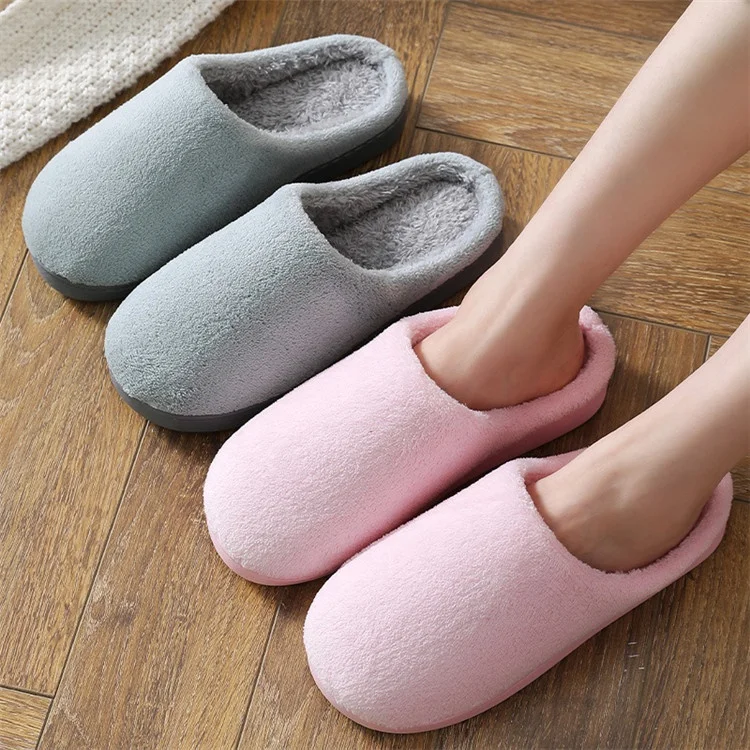 

Ladies Slippers 2020 Home Indoor Slippers Warm Plush Anti Slip Winter Slides Sandals Shoes, Custom