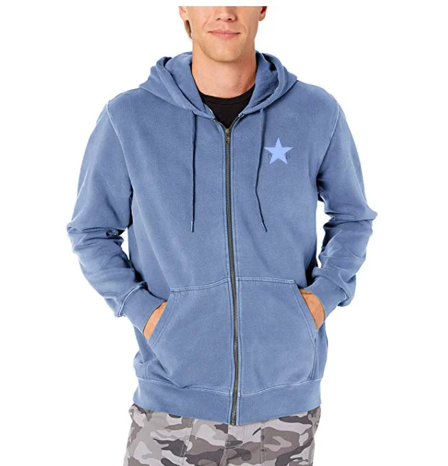 

Custom Cotton Pigment garment dyed zipper hoodie with heavy wash sweatshirt, Custom pantone color