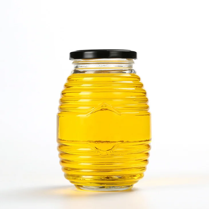 

wholesale unique products 2019 empty round 500ml 1000ml mini luxury food grade glass honey jar in bulk with lid, Clear