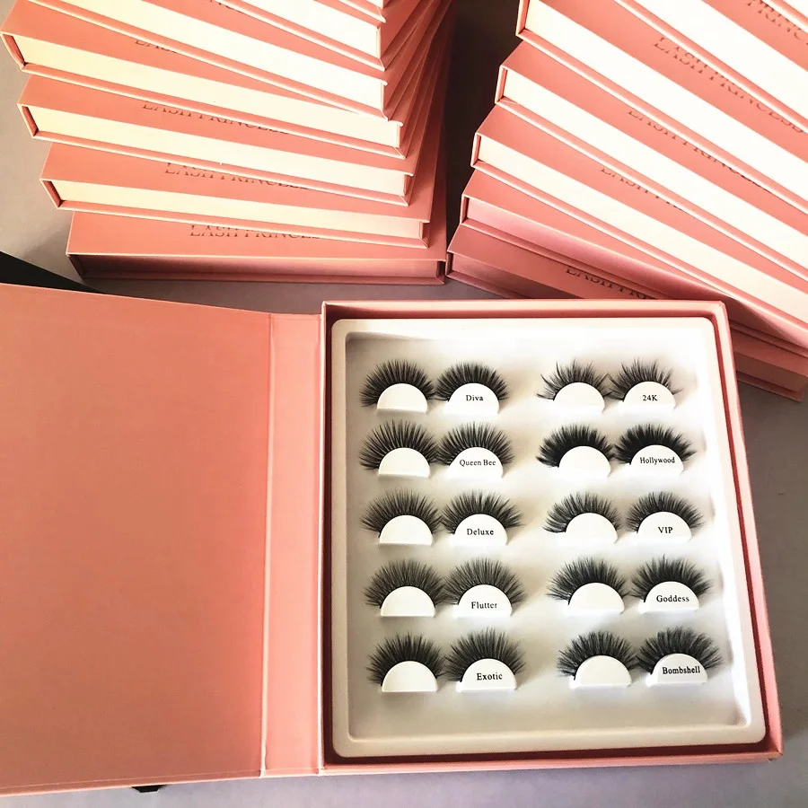 

wholesale Private Label 10 in 1 lash book 5d 100% real mink eyelashes vendor