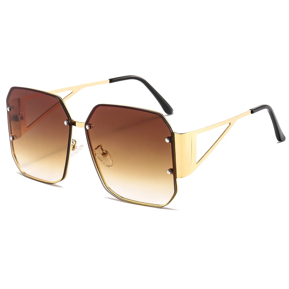 

2021 Shades Sunglasses Women Vintage Wholesale Designer Rimless Oversized Men Fashion Sun Glasses
