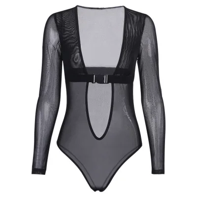 

2020 New Arrivals v-neck hollow out ladies women bodysuit