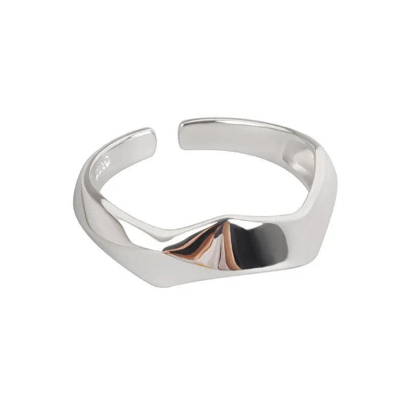 

European And American Irregular Smooth Geometric Water Chestnut Open Ring Female Korean Version Of Simple Personality Ring