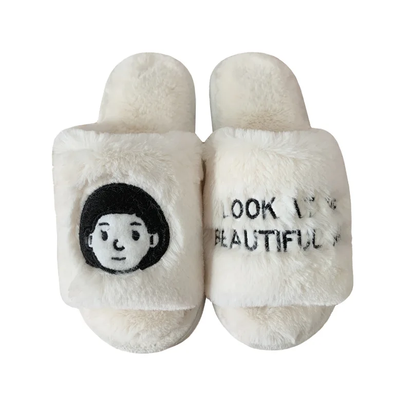

Ins fashion student cotton shoes home cartoon slippers cute head warm cotton slippers OEM customization