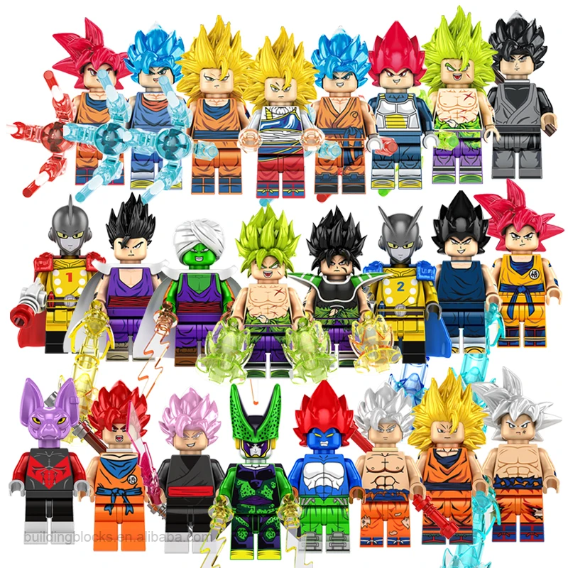 

Japanese Anime DBZ Broli Gamma Dragon Son Goku Gohan Vegeta Ball Building Block Figure Plastic Toy KF6142 KF6158 KF6165