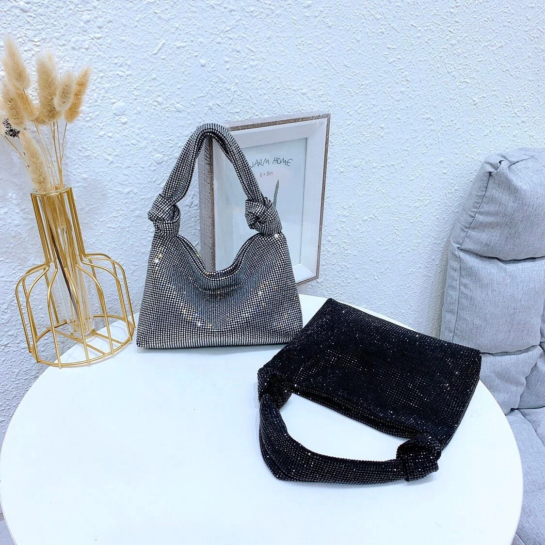 

808#Luxury Fashion New Full Rhinestone hobos Bag Women Purse Bling Bling bag Evening Party Diamonds Handbag Crossbody