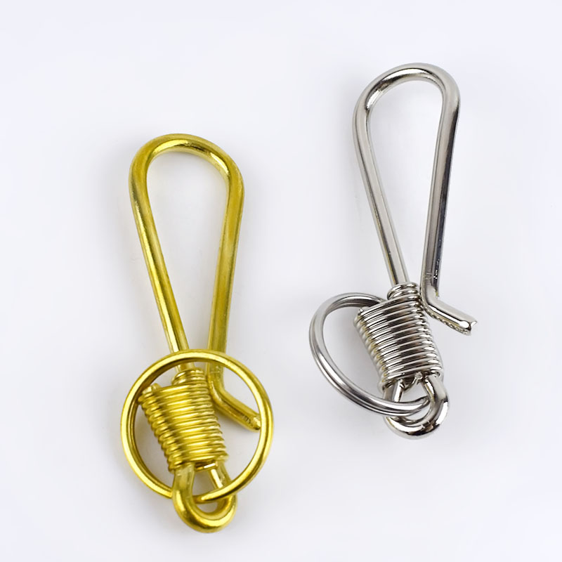 

Meetee AP133 Alloy Solid Brass Key Ring Belt U Hook Wallet Chain Buckle Bag Fastener DIY Leather Accessories, Gold/silver