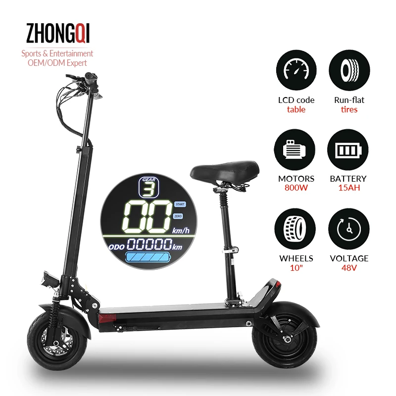 

Europe Monopatin eletrica trottinette electrique,48V 1000/2000watt Off Road Adult Dual Motor Foldable Electric Scooter With Seat, Black