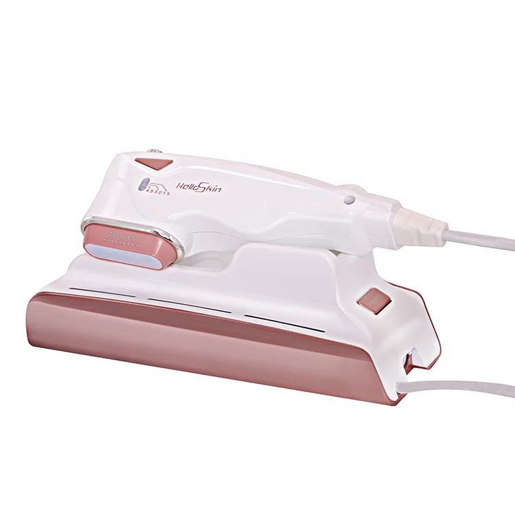 

High Quality Fast Delivery Portable Mini Hifu Face Lifting Machine Anti Wrinkle Device for Home Use, Pink-white (customized)