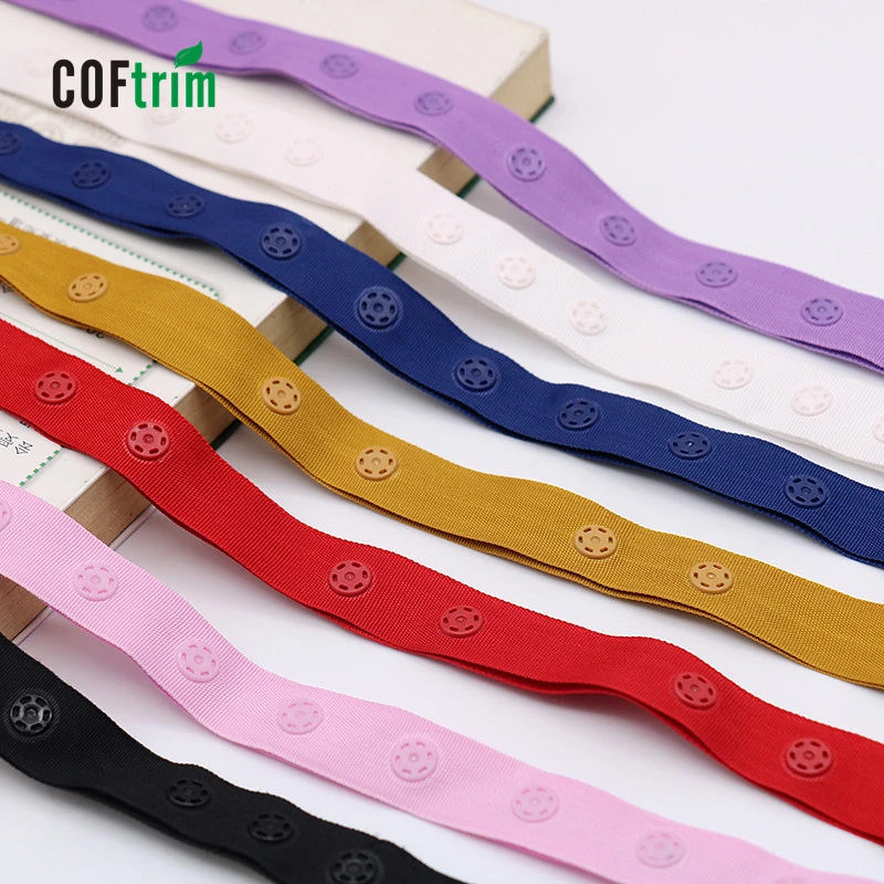 

Customized color snap tape plastic snap button polyester curtain tape